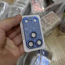 全水钻相机镜头膜适用于 Apple 17 系列、17 Air、17 Pro、17 Pro Max，金属 9H 钢化玻璃相机镜头保护膜，高清透明 - 黑色 - 查看 4