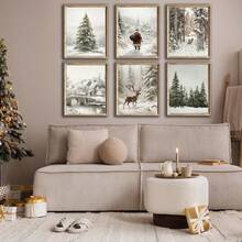 1 件，帆布墙画，带框墙面装饰，复古圣诞老人和圣诞树艺术品，非常适合客厅、卧室或入口处的节日墙面装饰，节日礼物创意，冬季装饰，圣诞节家居装饰，圣诞节