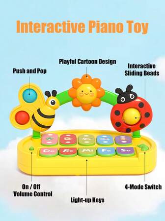 Quderbel 婴儿玩具，幼儿手部训练音乐手指钢琴，早教启蒙音乐发声玩具，电子键盘儿童玩具可弹奏，男孩女孩礼物