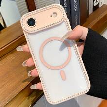 【よく売れる】i Phone 17Air 16 15 14 13 12 11 Pro Max 15 14 Plus対応 ラグジュアリーグリッターラインストーンマグネットクリアケース ワイヤレス充電対応 バックカバー, エレガントな携帯電話アクセサリー,スタイリッシュカバー,プレミアム素材,耐久性のあるケース,保護カバー,ファッション愛好家,彼女へのギフト - カーキ - チェックする 6