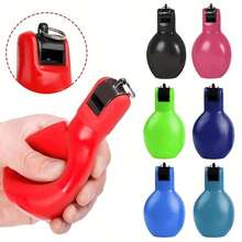 1pc Hand Squeeze Whistle, Survival Whistle + Round Lanyard - Loud, Squeeze-Activated Sound For Emergency, Dog Training, Outdoor Activities - Compact & Portable, Suitable For Dog Sports, Camping, Competitions - Bright Red Color For High Visibility, Dog Whistle, Essential For Competitions, Ergonomic Design, Durable Plastic - Perfect Choice For Halloween, Christmas And New Year Sports Gear