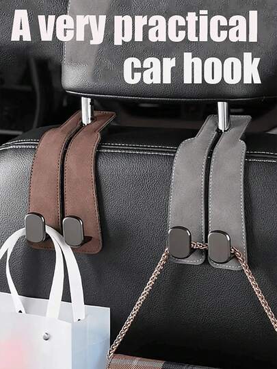 Car Hook, Car Seat Back Double Hook, Multifunctional Car Rear Seat Mobile Phone Holder