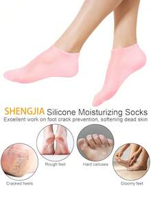 2/1 Paio di calzini idratanti in silicone, calzini in silicone morbidi, calzini SPA antiscivolo in gel per ammorbidire i piedi e la pelle screpolata, calzini SPA per pedicure per la cura dei piedi delle donne dopo la pedicure