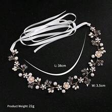 Uongeod Crystal Pearl Bridal Headband Bohemian Headpiece Leaf Hair Vine Flower Wedding Hair Accessories 1 Count Pack Of 1 Pearl