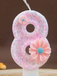 1 Peça Decoração de Flor Velas com Números 0-9, Decoração de Bolo de Aniversário, Velas de Festa, Suprimentos de Festa Atmosférica, Suprimentos de Festa Romântica, Velas de Aniversário Decoração de Bolo, Decoração de Cozimento, Velas de Aniversário Criativas com Números, Vela de Número de Festa de Aniversário, Dígito Brilhante, Casamento