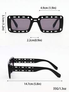 1副儿童PC奶酪孔框小方框可爱时尚派对眼镜，适合搭配时尚服饰，优雅百搭，适合派对、家庭聚会等场合。 - 彩色 - 查看 9