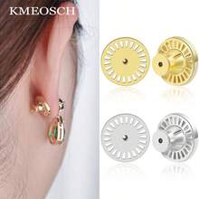 KMEOSCH Supports d'oreilles pour oreilles tombantes, supports de boucles d'oreilles en forme de cycle robuste pour soulever les boucles d'oreilles, grands supports plats de verrouillage pour un soutien lourd pour les lobes d'oreilles étirés - Rond droit - Voir 6