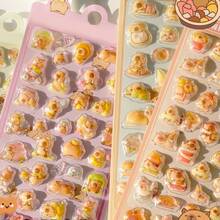 Pegatinas de capibara de dibujos animados en 3D, pegatinas transparentes en relieve y creativas para scrapbooking, pegatinas decorativas de cristal de diamante, regalo para niños en Navidad/Acción de Gracias/Cumpleaños