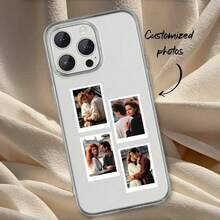 Customizable Heart-Shaped Personalized Phone Case, TPU Transparent Shockproof Silicone Phone Cover Compatible With Apple/Galaxy/Realme/Honor/Redmi/OPPO, Customizable Text And Images, Suitable For Father's Day, Labor Day, Valentine's Day, Birthday, Couples, Pets, Flowers, Butterflies