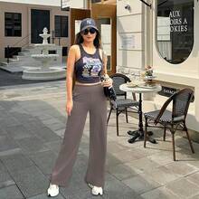 MXKJ- Pantalones De Yoga Casuales para Mujer, Pantalones Deportivos Casuales Elásticos De Cintura Alta con Bolsillos - Gris topo - Ver 8