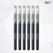 WUQIANNIAN 3/6/12 piezas Bolígrafos de gel negro de 0,5 mm, bolígrafos de negocios de alto valor con diseño de punta de bala, gran capacidad, suministros de oficina de secado rápido para la temporada de regreso a clases.