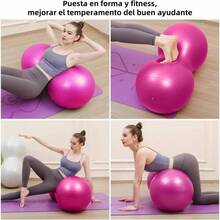 2pcs Pelota Fitness para Yoga y Pilates, Pelota Yoga de 25, 50*100cm Pelota Pilates Cacahuate, Anti - Pinchazos, para Ejercicios Gimnasia, Preparacin al Parto, AerbicBomba de Aire Incluida - rosa - Ver 6