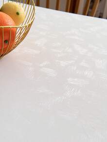 1pc Plain Minimalist Modern Oil-Proof Waterproof Washable Round Tablecloth, Luxury Dining Table Protective Mat - White - View 8