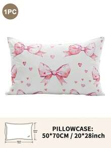 1个/2个/4个可爱蝴蝶结印花枕套（不含枕芯），柔软舒适，四季皆宜 - 彩色 - 查看 31