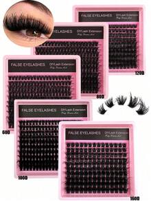 200pcs/150pcs/140pcs/100pcs Luxury Fluffy 8D Faux Mink Lashes - Mixed 10-18mm Length, 0. 07mm Thickness, Russian D Curl, Volumizing & Reusable Dramatic Lashes, Easy For Beginners - 10 Trays (60D/80D/100D/120D/160D/200D Variety Pack) Lash Clusters, Eyelash Clusters, Individual Eyelashes, Lashes, Fake Lashes - D 3 - 查看 1