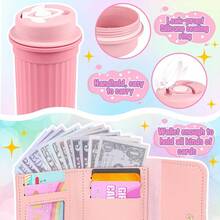 Juego de bolso de moda para niñas, set de juego de imitación de bolso de maquillaje para juego de princesa. Incluye: bolso, teléfono de juguete, reloj, llaves de coche, pañuelo de seda, tarjeta de crédito, billetera. El regalo perfecto de cumpleaños o Navidad para niñas de 3 a 6+ años