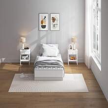 NHODIR - Somier de 3 pulgadas para cama individual, somier individual, base de colchón con marco de metal resistente, sin ruido, fácil de montar - 3 pulgadas - Ver 5