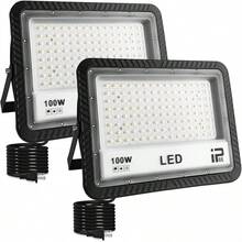 OUSIDE 2 PCS 150W Reflectores Led Exteriores,con Interruptor, IP65 Water Proof, para Jardines, Terrazas, Gimnasios, Piscinas, Canchas de baloncesto al aire libre, Garajes, Fábricas - 100.0 Vatios - Ver 13