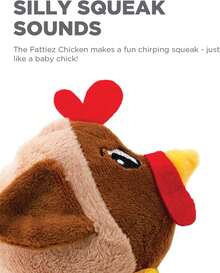 Outward Hound Fattiez Chicken Plush Squeaky Dog Toy, XS - Nhiều màu - Xem 5