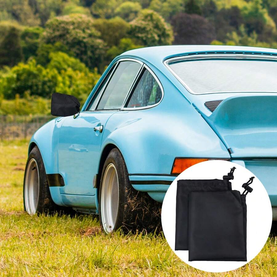 2 piezas Cubiertas de espejo para nieve, cubiertas protectoras para espejos laterales de automóvil a prueba de agua y viento para proteger del hielo, la escarcha y la nieve, se ajusta a la mayoría de los automóviles, camiones y SUV