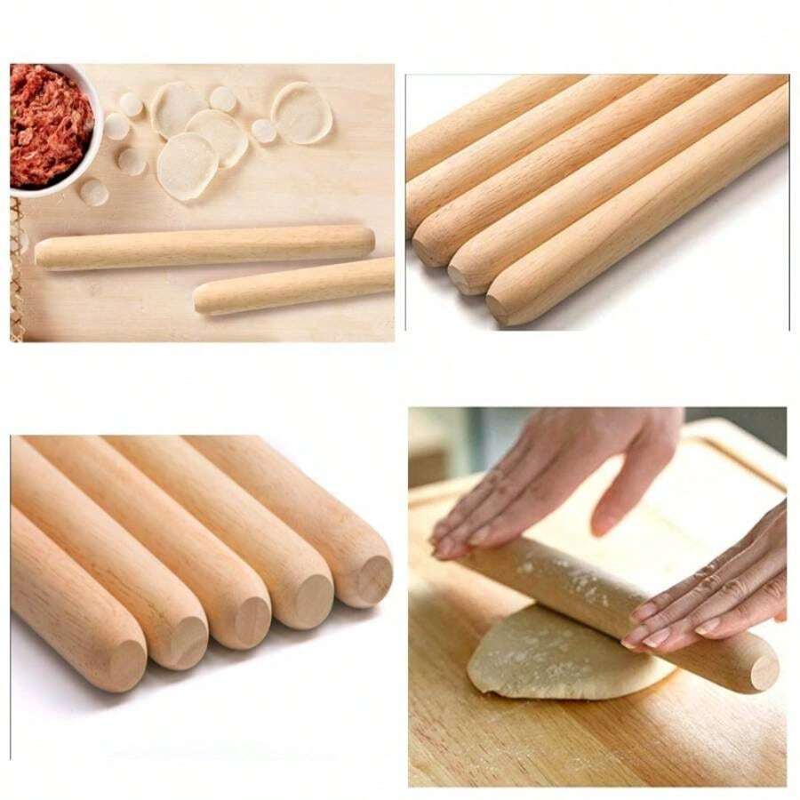 Rodillo de madera para hornear masa de pizza de 30x 3, 5 - Marrón - Ver 1