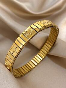 一套18K镀金不锈钢星形和五边形弹力手链，适合女性、女孩、母亲佩戴，可作为圣诞节、感恩节、万圣节、婚礼、锐舞派对/舞会、日常配饰，也适合周年纪念日、情人节、波西米亚风珠宝、生日、伴娘礼物等场合。 - 彩色 - 查看 10