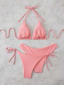 2026 Spring/Summer New Beach Vacation Sexy Slimming Three Piece Set Sweet And Versatile Bikini Swimsuit Swimsuit - Màu Hồng baby - Xem 3