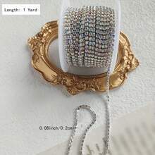 1/2/4mm Shiny Crystal Rhinestone Chain - Glass Beaded Trim, Suitable For DIY Jewelry Making, Sewing, Crafts, Scrapbooking, Fashion Accessories - Great For Dresses, Shoes, Bags, Hats, Gift Wrapping And Party Decorations - Sparkling Rhinestone Appliques For Sewing And Craft Projects