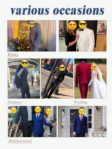 Men's Shirt Solid Color Versatile Banquet Festival Daily Wedding Tuxedo Formal Long-Sleeved Outfit Men Single-Breasted Size XS-XXXL 1PC Fall Clothes For Men - 藏青色 - 查看 8