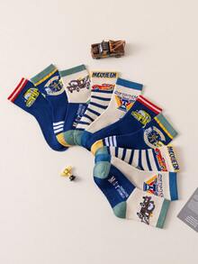 Disney 10/5 正品汽车圣诞节儿童袜子新年厚款礼品袜男童冬季袜子卡通汽车圣诞新年动画袜子男童袜子家居袜创意礼品袜儿童袜子