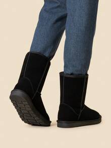 Men's Cozy Suede Boots Winter Warm Faux Fur Lined Cold Weather Outdoor Comfort Ankle Boots - màu đen - Xem 6