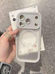 Minimalist Thick Anti-Drop Matte Gray Magnetic Phone Case Compatible With IPhone 17 Pro Max/17 Pro/17 Air/17/16 Pro Max/16/16 Pro/16 Plus/16E/15/15 Plus/15 Pro/15 Pro Max/11/12/13/14 Pro Max/11 Pro/11 Pro Max/12 Pro/12 Pro Max/13 Pro/13 Pro Max/7 Plus/14 Pro/14 Pro Max, Hard Shell Acrylic Material, 17 Series Magnetic Ring Is Open - Gray-magnetic Frosted Hard Shell - View 3