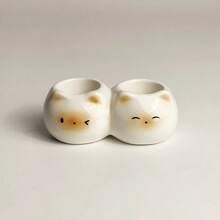 1pc Ceramic Cat Toothbrush Holder, Cute Siamese Cat Electric Toothbrush Stand Organizer, Couple Toothpaste Placement Bathroom Countertop Base Stand, Home Bathroom Decor, Bathroom Storage, Toothbrush Holder, Gift Fall Decor Back To School