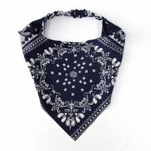 Europäischer und amerikanischer neuer Damenkopftuch mit Cashewblume Dreieck Stirnband, unisex Chiffon Hip-Hop vielseitig elastisches Kopftuch, 1 Stück elegantes Haaraccessoire warme Haarbänder Damen Bandanas