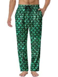 Mens Pajama Pants, Soft Lounge Sleep Pants With Pockets Lightweight Long Pajama Bottoms For Menhalloween - 魚鱗 - 查看 1