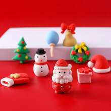 1 Box Christmas Erasers, Mini Transparent Storage Box, Student Prizes, Christmas Gifts, Cute Pattern Eraser Set - Multicolor - View 4