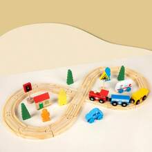 26pcs/33pcs Wooden Train Track Toy Set, Suitable For 3-5 Years Old Boys And Girls As Christmas, Birthday, Children's Day Gift - Multicolor - View 11