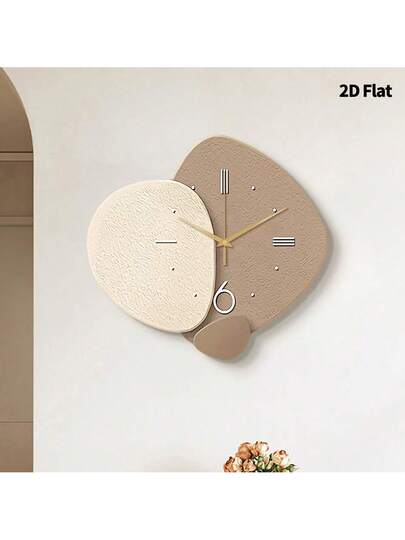 2D Flat 1pc Creative Moderne High End Home ation Wand Clock, Ultra Quiet Quartz Movement, No Ticking Sound, Painting Klok Living Room, Bedroom Office, able Watch, Unique Personalized, Clear Reading Time, In Bedroom, Studio, Room view 2