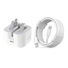 20W PD 折叠插头充电器适配器 + 100厘米高效快充数据线，兼容 14 Pro Max/14 Pro/14 Plus/14/13/12/11/XS/XR/8/7/6、iPad 系列 - 英規插(220-240V) - 查看 9