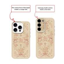 1 Stück Vintage romantische rosa Rose Schleifen Design Handyhülle aus TPU Material, kompatibel mit iPhone 17 Pro Max/17/16 Pro Max/15/13/12/11, S20 FE/A15/S24/A55, Redmi Note 11/12/13 Pro, voller Schutz Anti-Drop weiche Schutzhülle - Weiss - Übersicht 7