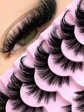 9 par kattögonfransar, naturliga minkfransar, böjda och voluminösa lösögonfransar, böjda och naturliga helremsor, lösögonfransremsor för resemakeup