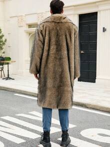 New Faux Fur Coat For Men, Autumn/Winter - Camel - View 9