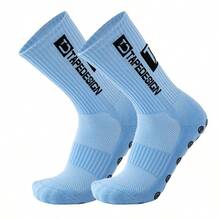 1 paire de chaussettes de sport de football avec lettres pour l'extérieur, chaussettes de sport à fond épais en terry antidérapant, chaussettes d'automne - Multicolore - Voir 16