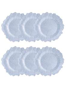 6/48/100pcs, 12.6 Inch Red Coral Pattern Plates, Durable Reusable PP Plastic Material, Suitable For Weddings, Parties, Christmas, Bachelorette Parties, Tabletop Decor, Colors: Gold, Silver, Blue, Black - Multicolor - View 12