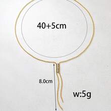 1pc Vintage Claw Rhinestone Chain Tassel Long Y-Shaped Necklace, Stainless Steel Gold Color Choker