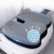 Kingfun Seat Cushion Foam Seat Cushion For Office Chairs And Car Cooling Gel Memory Seatssciatica And Hip And Coccyx Pain Relief Desk Chair Cushion For Long Sitting Office Workers Gaming Car Drivers - 深灰色 - 查看 2