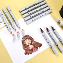 Hangfan-Skin Tone Markers,30 Flesh Colors Alcohol Based Art Markers Pens Set Dual Tips Brush&Broad For Professional Artists Drawing Sketch Illustrations Portrait Comics Anime Coloring - Sets - View 11