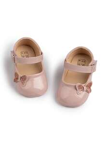 Elegant Mary Jane Princess Shoes For Baby Girls, Cute Bow Soft Bottom Comfortable Flat Shoes, Suitable For Parties, Festivals