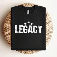 180g pure Cotton Legacy Legend Shirt Matching Father Son T-Shirt Women Top Graphic Tees Stretched Comfortable streetwear Top For Everyday Wear Unisex designer clothes Casual fashion T-Shirt For Women Casual Versatile women Print Round Neck Short Sleeve Soft female - Negro - Ver 4