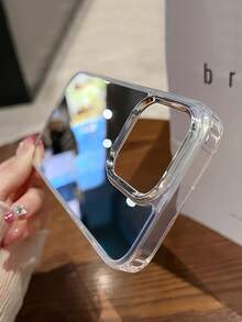 Y2K Silver High-End Cosmetic Mirror Phone Case Compatible With IPhone11, IPhone13, IPhone14 Pro Max, IPhone16, 16Pro, 16ProMax, IPhone17, 17Pro, 17ProMax, Air, Anti-Scratch Mirror Surface Phone Case